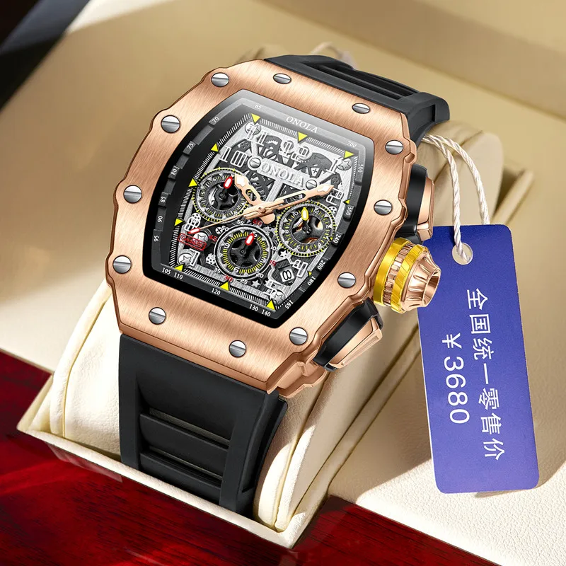 

ONOLA 6826 Mens New Fashion Unique Designer Luxury Watches Brand Wrist Watch Sport Chronograph Custom Logo Watch Relogio