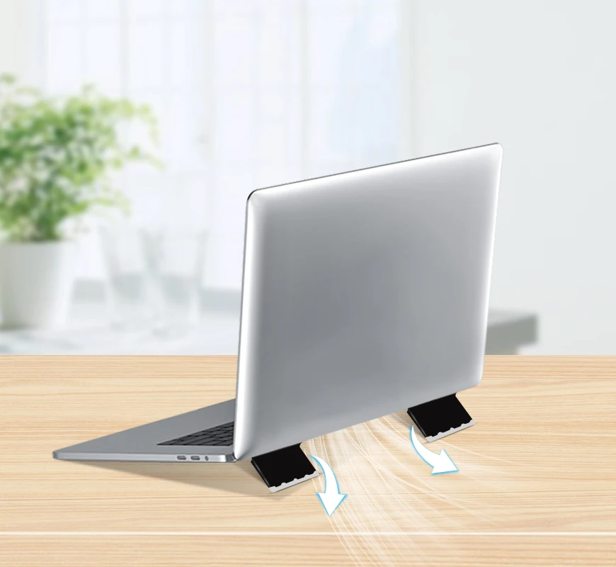 

Portable Laptop Holder Support Stand Ergonomi Mini Laptop Cooling Pad for Desk Compatible with Any Computer, Black white
