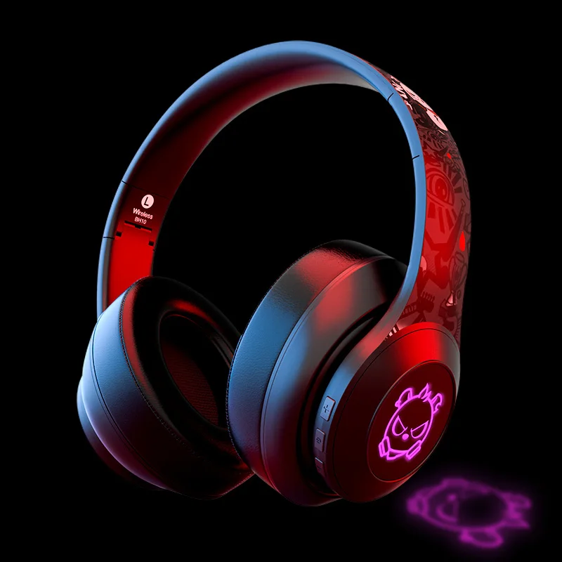 

BH10 LED RGB Computer gaming over ear BT 5.0 wireless headsets stereo headphones audifonos wireless bluetooth headphones gaming