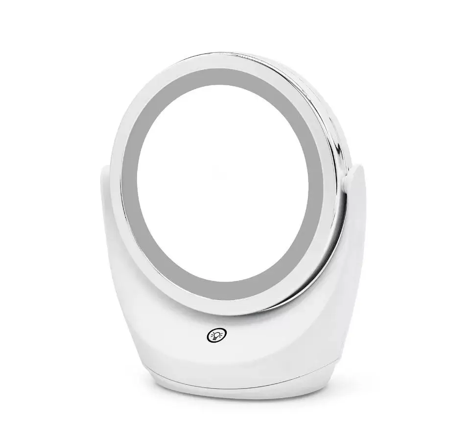 

Fashion deaign sign high quality logo custom mirror with led lights makeup modern makeup mirror, White, green