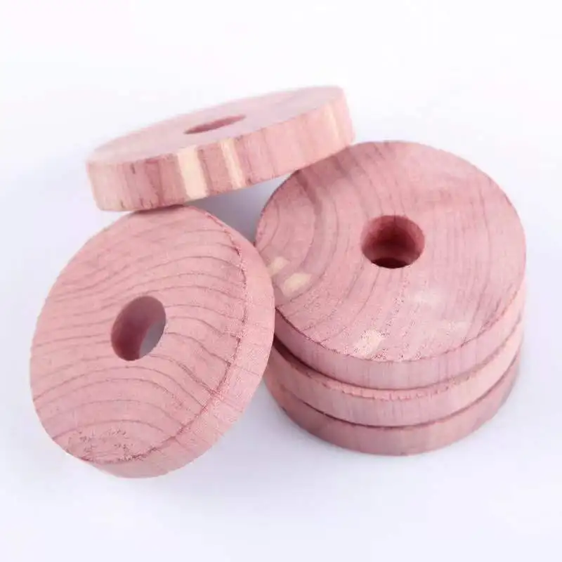 
High Quality Cedar Rings Anti Moth Away Repellent for Closets and Drawers Natural Round Cedar Wood Hanger Rings block 