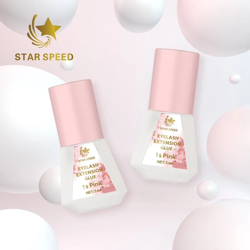 

StarSpeed 1s pink eyelash glue 5g 1 second fast dry and 8 weeks long lasting lash extension glue adhesive