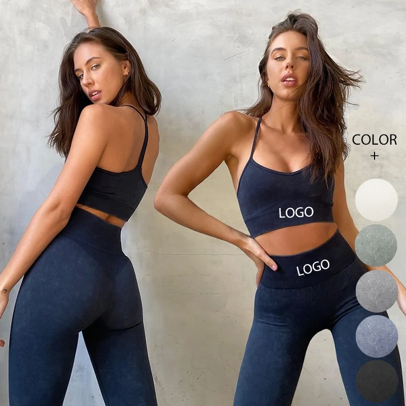 

Fashion custom sports yoga bra workout yoga set jogger tight breathable seamless bra set