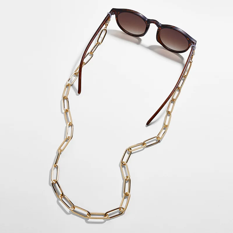 

Ladies Retro Simple Non-slip Multifunctional Metal Sunglass Chain Necklace, Gold