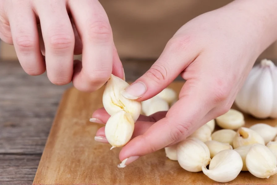 Proper technique for crushing a garlic clove using a chef's knife