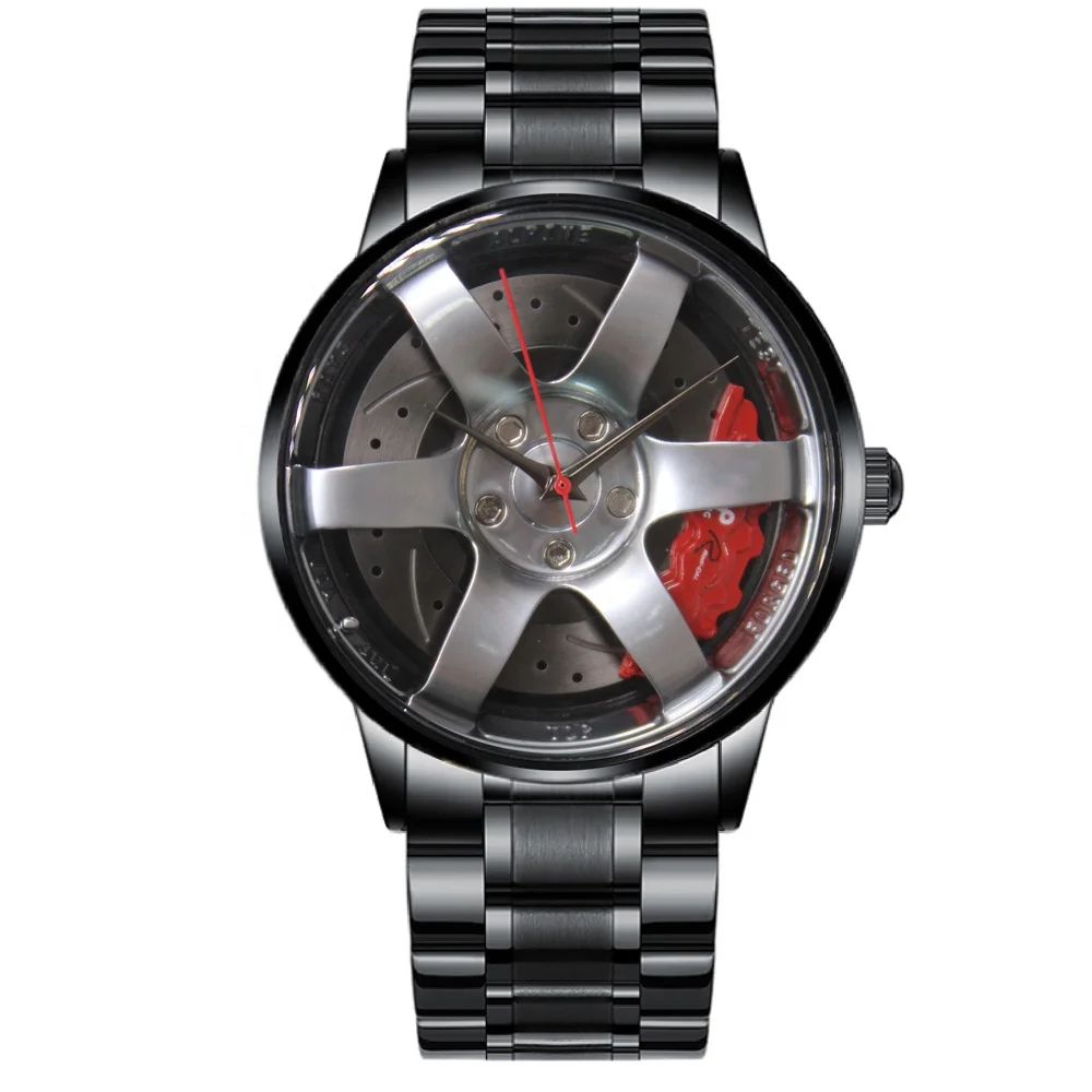 

Men Quartz Watch Custom 3D Car Wheel Rim Face OEM Mens Watch