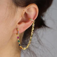 

elegance fashion trendy women jewelry cz link chain long tassel women earring