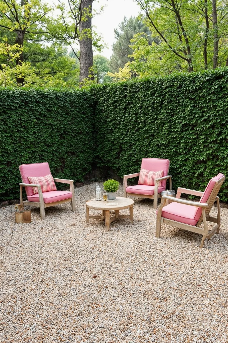 Family-friendly gravel backyard