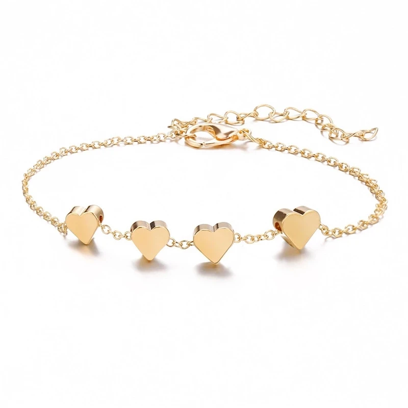 

Wholesale Fashion Heart Wrap Bracelets Gold Color Metal Adjustable Bracelets Statement Jewelry For Women Girls