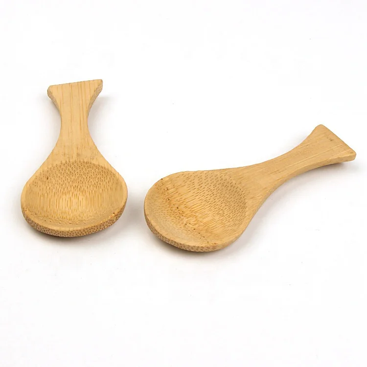 Kitchen Small Bamboo Short baby Handle home Serving Mini cutlery Reusable Spoon