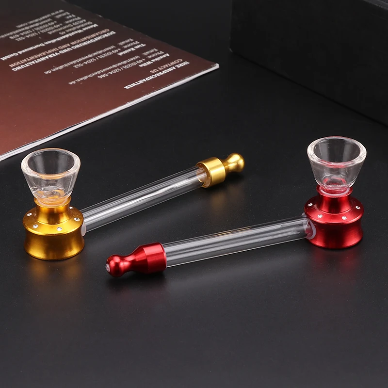 

Mini Creative Transparent Water Pipe Herb Portable Hookah Tobacco Shisha Glass Smoking Pipe