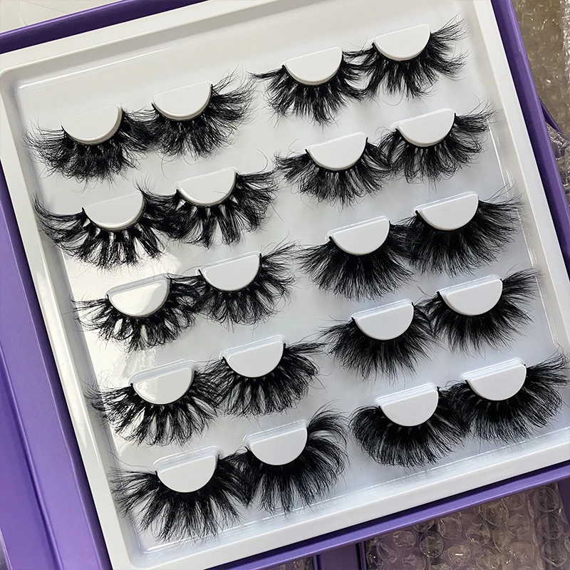 

wholesale eyelashes book 3d mink eyelashes vendor fluffy 25mm custom logo lash book of lashes private label, Natural black