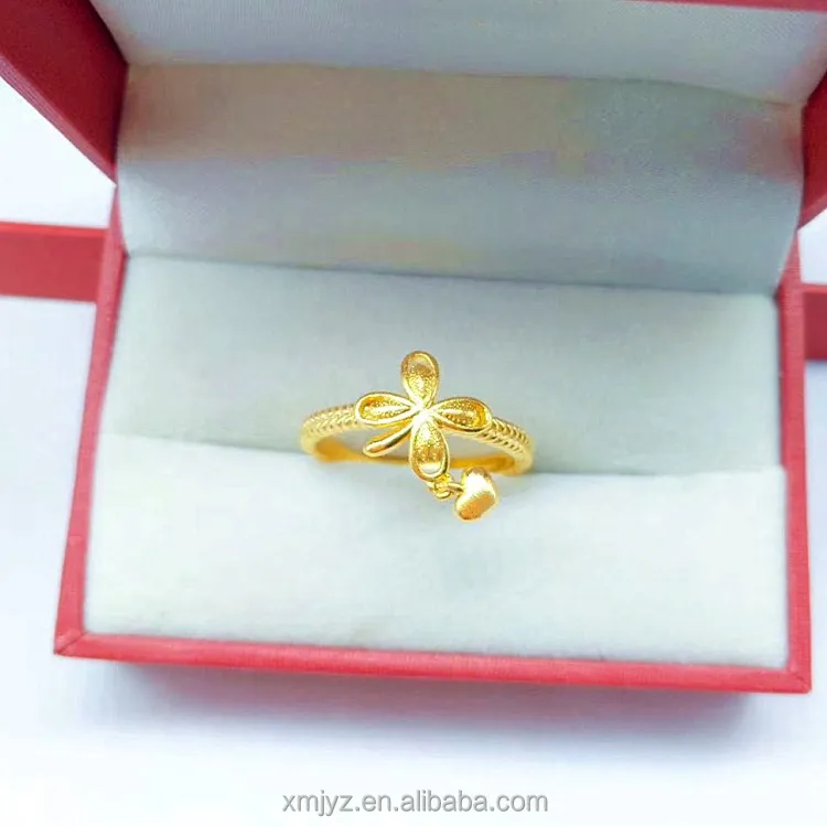 

Alluvial Gold 2022 New Full Circle Love Heart-Shaped Ring Brass Gold Plated Index Finger Ring Simple Couple Ring Live Supply