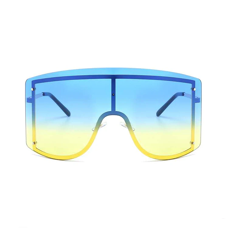 

2020 trendy sunglasses for unisex,Oversized one piece fashion shades,new style rimless big frames sun glasses, As pictures show