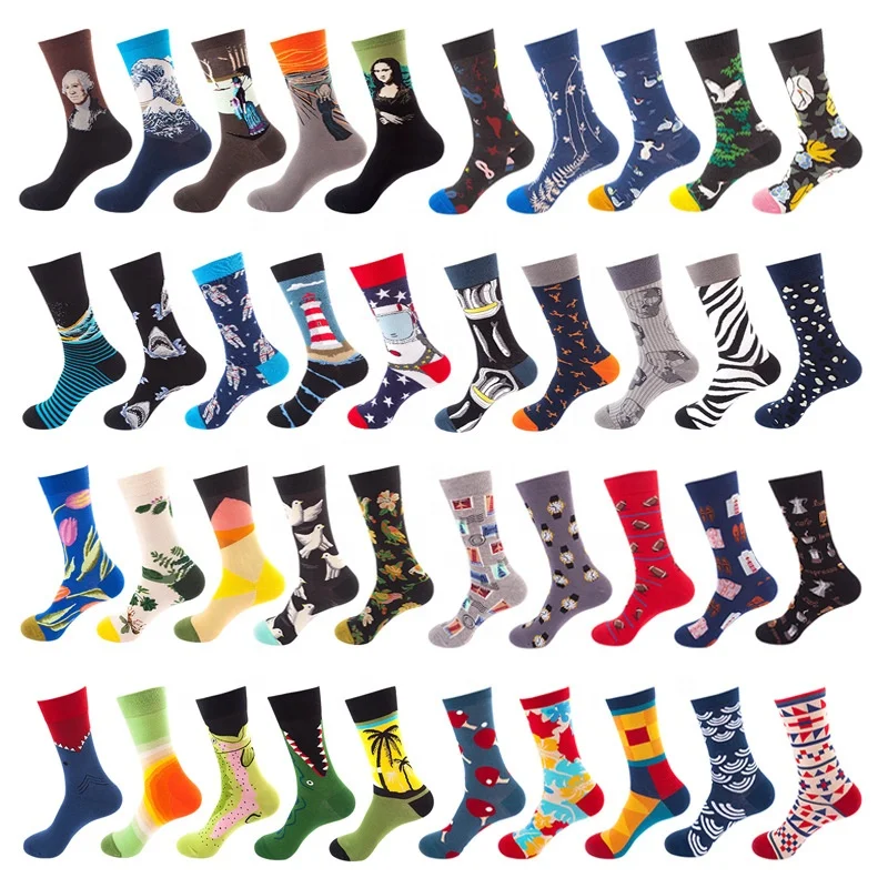 

funny socks custom logo men women oil painting sock funny