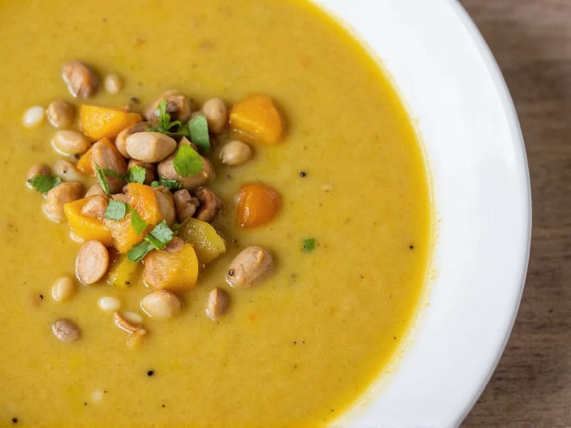 Bowl of lemon lentil soup with vibrant yellow hue and fresh garnish