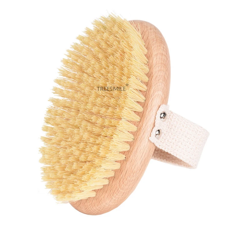 

Exfoliating Wooden Massage Bath Brush Brush Without Handle Sisal Super Hard Body Dry Brush, Wood color