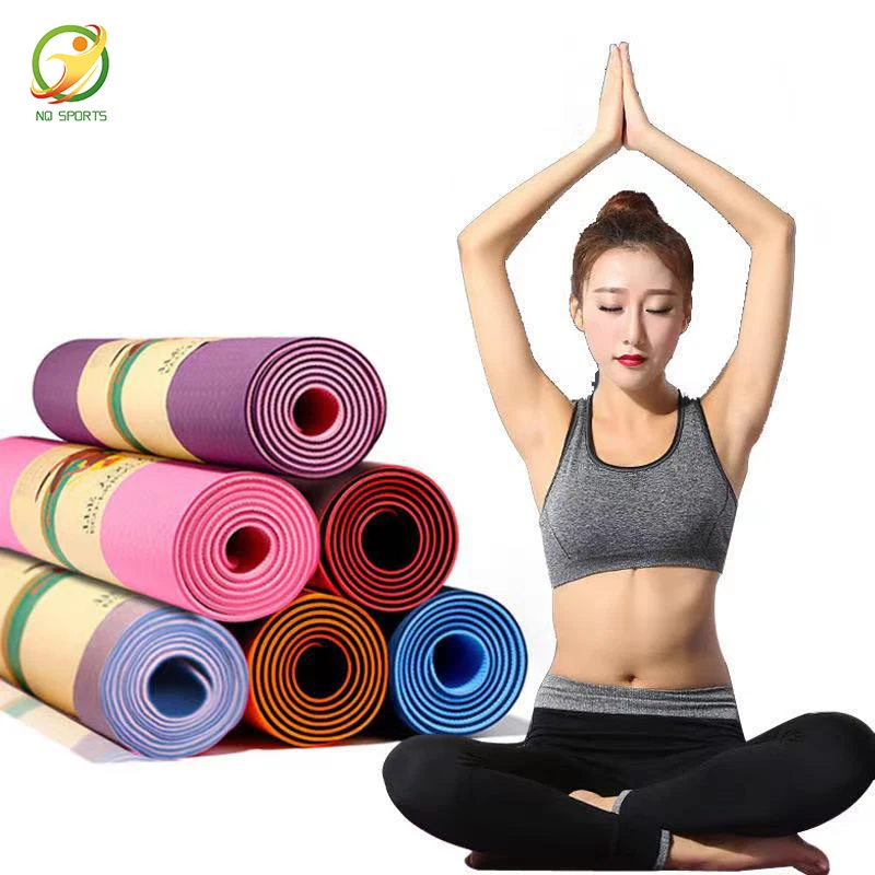 

Custom Logo Eco-friendly Non Slip Print Exercise Durable 6mm 8mm 10mm Extra Thick Black TPE NBR Yoga Mat