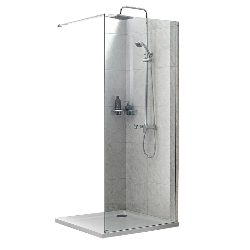 
2020 Modern Bathroom Straight Shower Doors Tempered Glass Wall Mounted Bath Screen Shower Rooms 