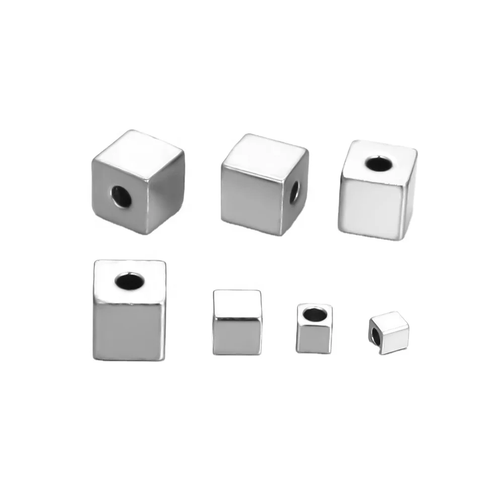 

Stainless Steel Cube Spacer Beads Square Loose Beads DIY Bracelet Jewelry Making Material Components