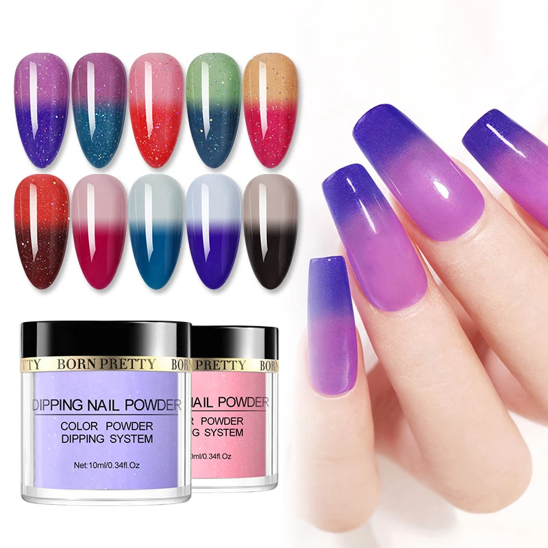

BORN PRETTY 10ml Thermal Dip Powder Colorful Dust Natural Dry Nail Art Decorations