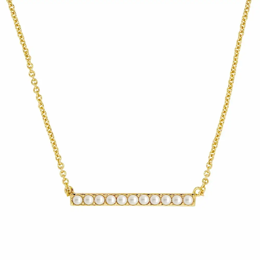 

new arrivals 925 sterling silver high quality women jewelry 18k gold plated pearl bar pendant necklace