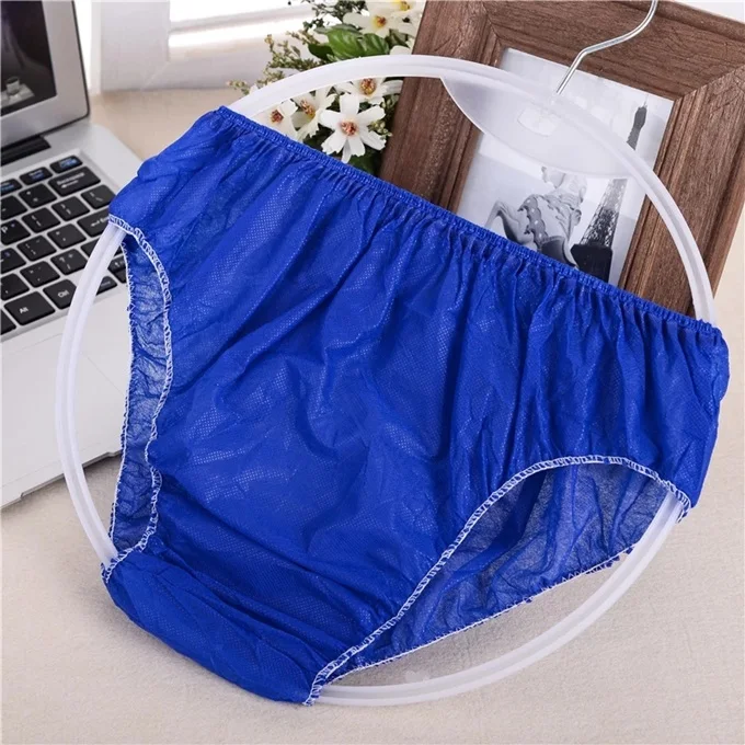 In Stock Disposable Nonwoven Sauna Bikini Set (Bra Panties Thongs) for Spa Conveniently Disposable Underwear factory