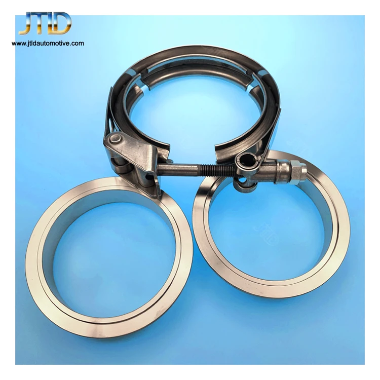 JTLD 3" V Band Clamp 3inch Stainless Steel Exhaust Flange Clamp Quick-release Male Female