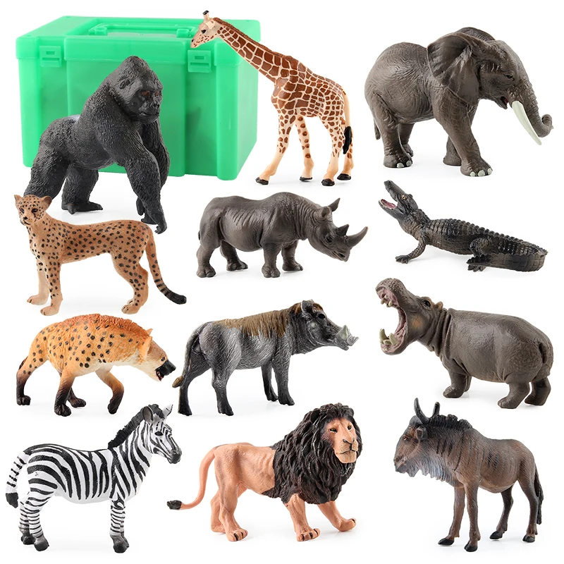 Wild Animal Model Toy Set for Kids PVC Wildlife Models