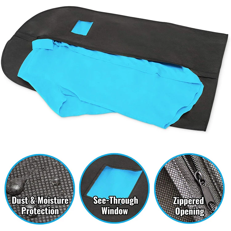 
High quality travel non woven zippered waterproof garment bag for men 