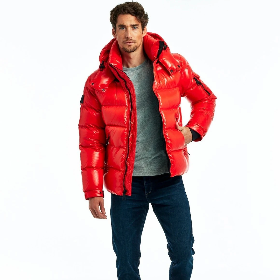 

hot selling warm Men Bomber plus size Jacket Man puffer Winter men jacket, Black ,red, blue, orange, grey