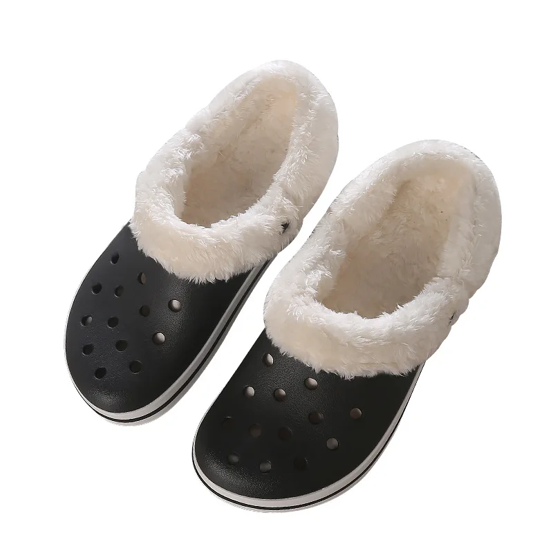 

slipper for men and women's platform crocs for household foot warmer fur slippers, Customized accept