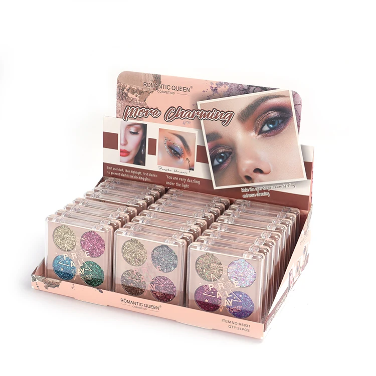 

eyeshadow New design bulk eyeshadow with high quality mini make up eye shadow palette, 4 colors