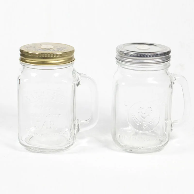 

Wholesale 16OZ 470ML Clear Glass Customizable Mason Drinking Jar With Lid And Straw