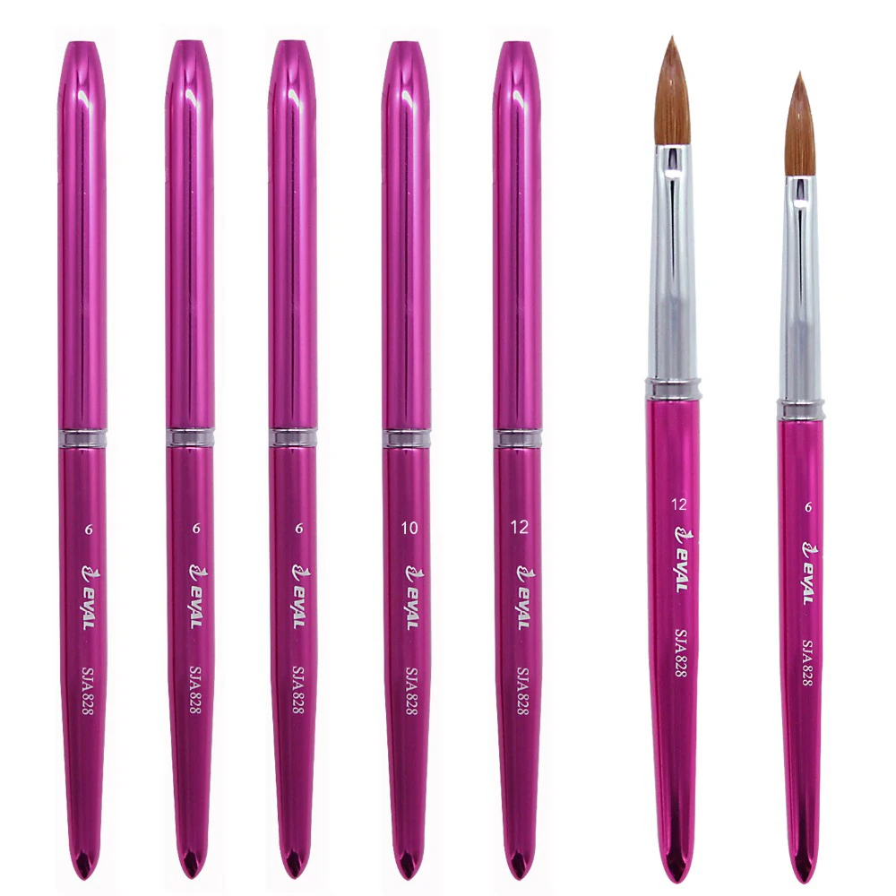 

Eval 1PCS 100% Kolinsky Sable Hair Acrylic Nail Brush Professional UV GEL Nail Painting Brushes Size 10