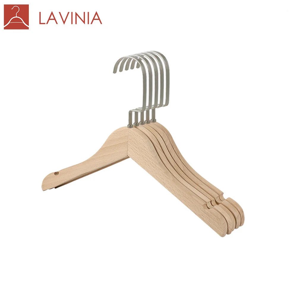 

High Quality Fashion Hook Nature Kids Hanger custom coat hanger beech wood, Natural
