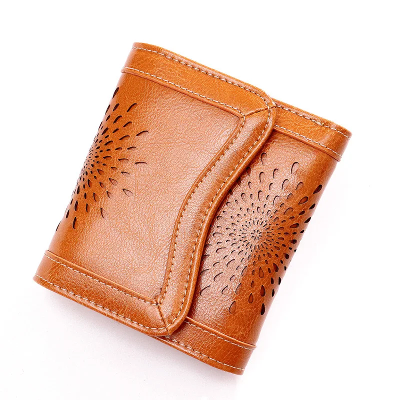 

TS8121 2020 New Arrival Hollow Out Cowhide Leather Coin Purse Real Leather Wallet Women Clutch Card Holder Ladies Short Wallet