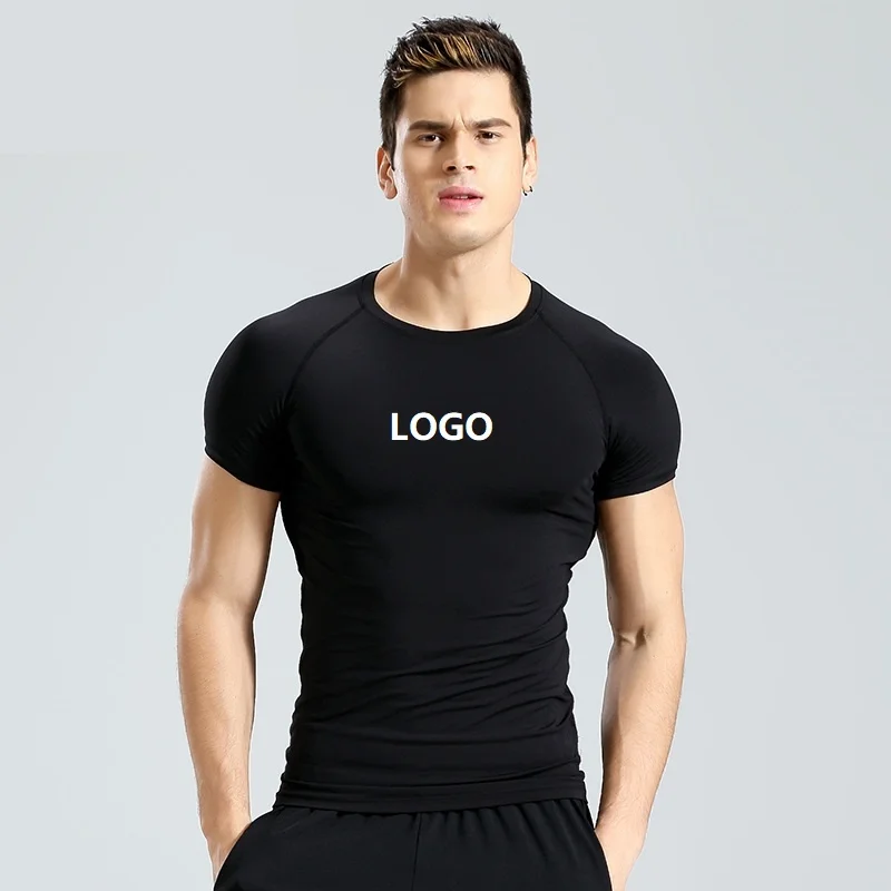 

Vedo Compression Shirts Custom Logo Polyester High Elastic Fitness Wear Training Compression Workout Top Mens GYM Shirt, Picture shows