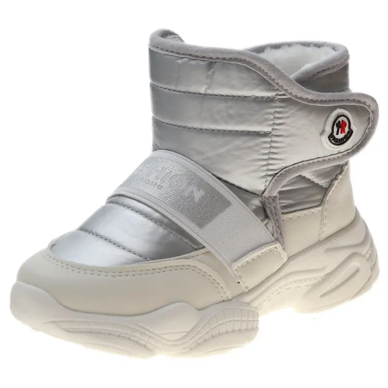 

Girls' snow boots winter children's cotton boots middle-aged children's Plush thickened warm short boots middle-aged children's, Pink purple white