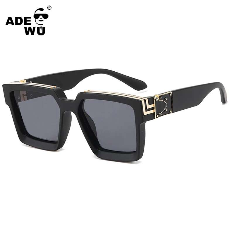 

ADE WU MN1655 Rivet Decoration Big Frame Sunglasses 2021 Fashion Trend Square Sunglasses, 10 colors