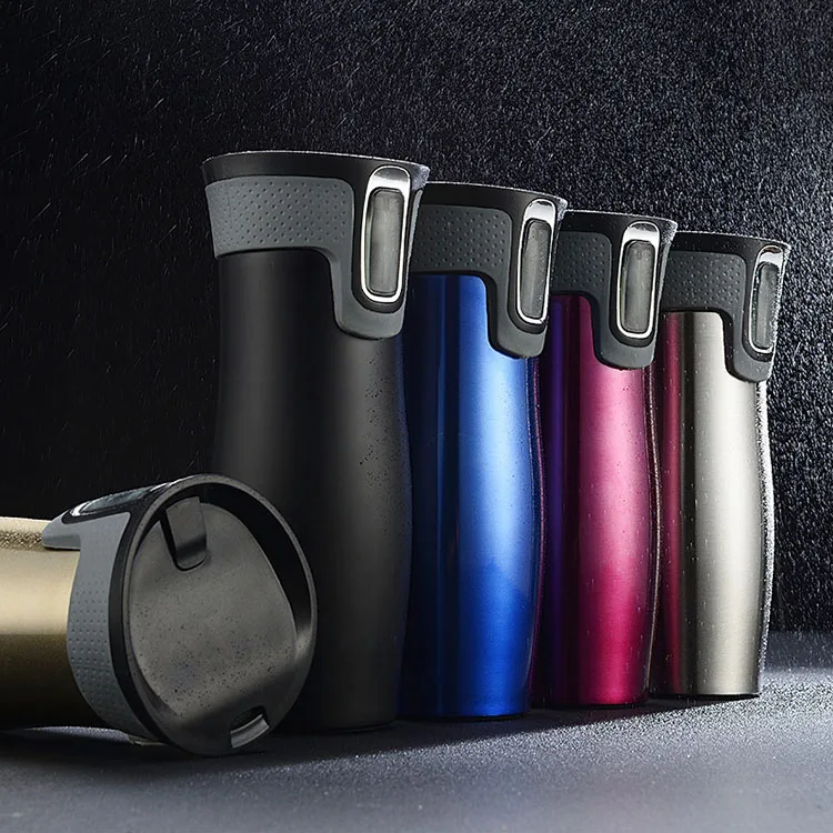 

Luxury Travel Mug Leakproof Tumbler Coffee Mug BPA Free Stainless Steel Thermal Mug Vacuum Flask, As picture