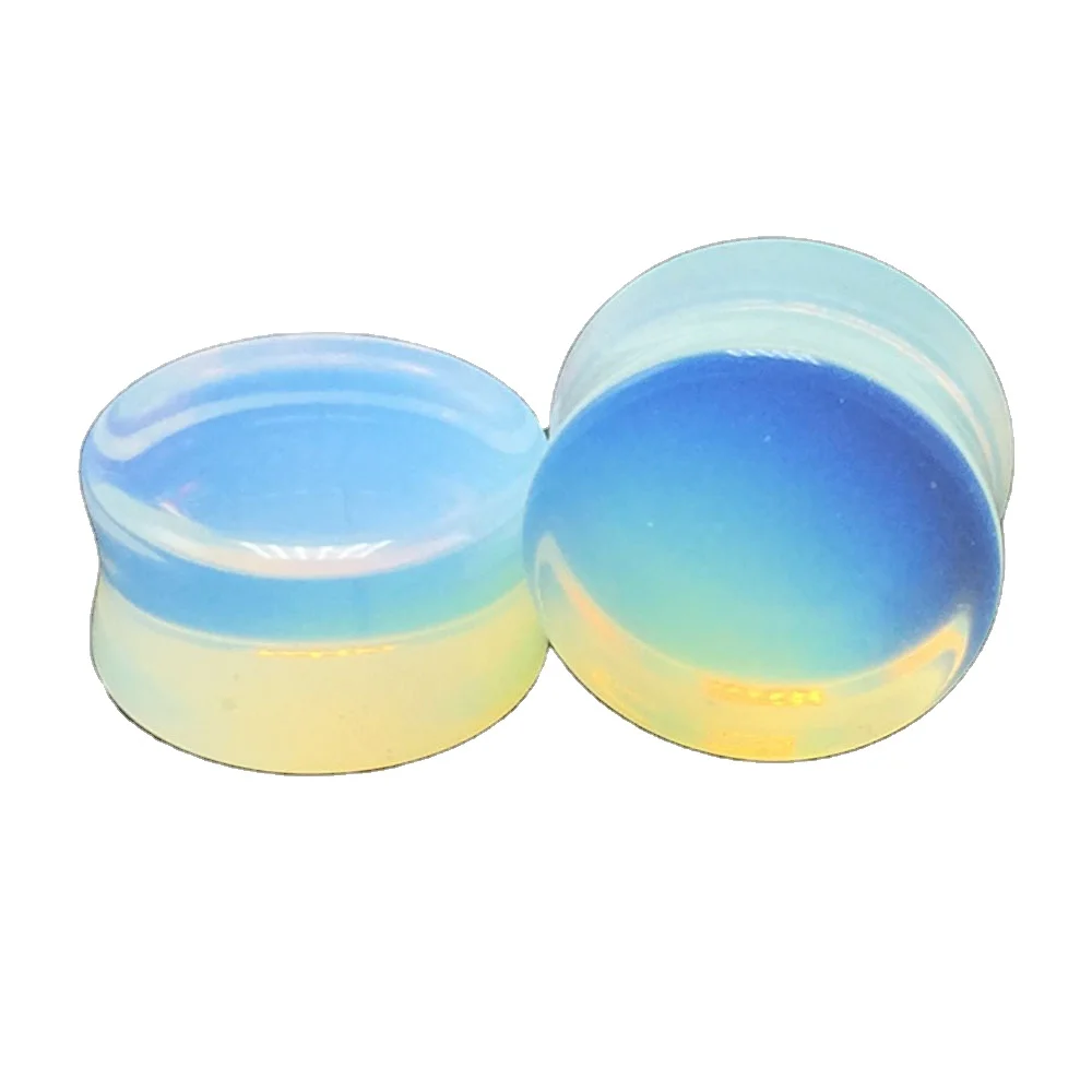 

wholesale jewelry stone gemstone ear plugs opalite stone ear plugs in body jewelry