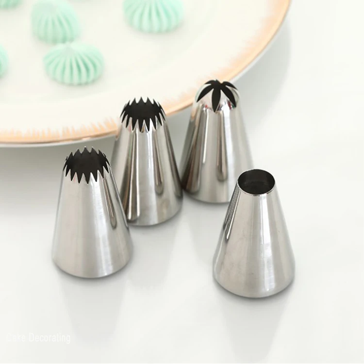 

Amazon ebay hot sale cake decorating nozzles tips 304 stainless steel cake decoration Seamless Cream Pastry tips nozzle set, Stainless steel plaint color