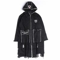 

Apparel manufacturers wholesale Hip hop streetwear Long denim trench coat men