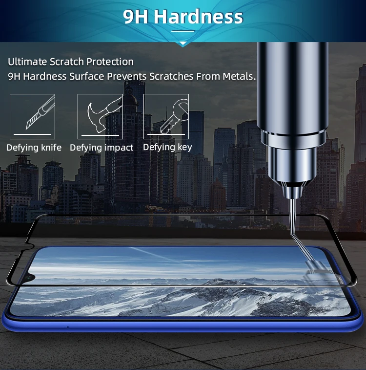 Xiaomi Mi A3 Tempered Glass 0.3mm 9D High quality Protective Glass Film Screen Protector - Black 6
