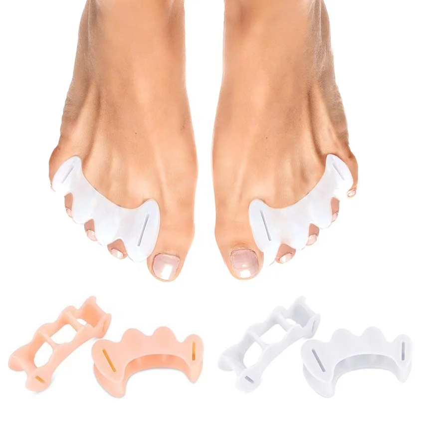 

FormBeautyToe S/M/L 3 Sizes,Toe Separators Correct Your Toes Naturally,Great for Pedicure Bunion Corrector & Yoga Protectors, Transparent/skin/customs color