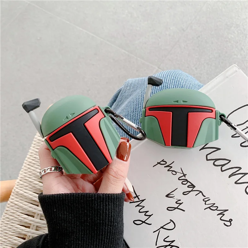 

3D Cartoon Mandalorian Boba Fett Designers Silicone Earphone Protective Cover Case for Apple AirPods 1 2 for Air Pod Pro