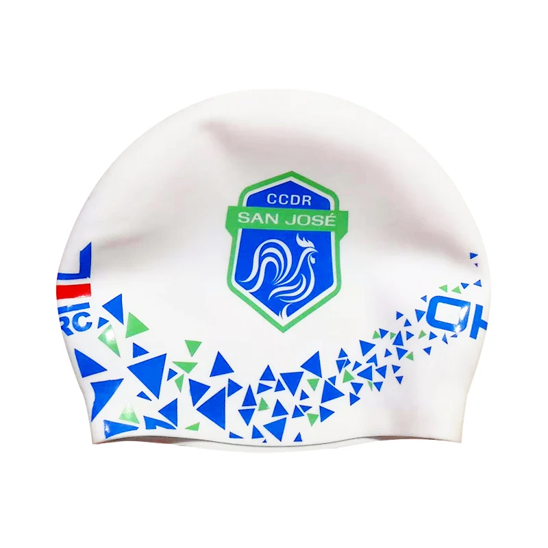 

Eco-friendly OEM Custom Designed Logo Printed Silicone Seamless Swimming cap, Any color is ok
