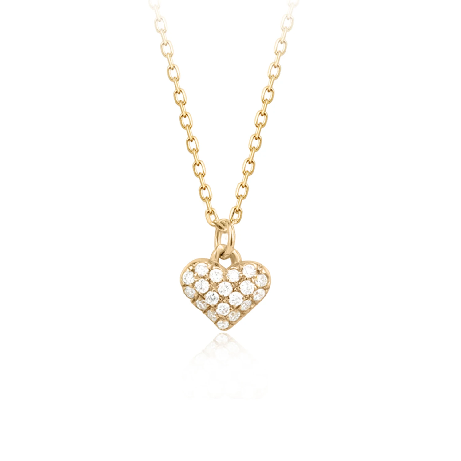 

Mercery Women Fine Jewelry Luxury Natural Diamond Heart Pendant Necklace Solid Gold Valentine'S Day 14K Real Gold Necklace