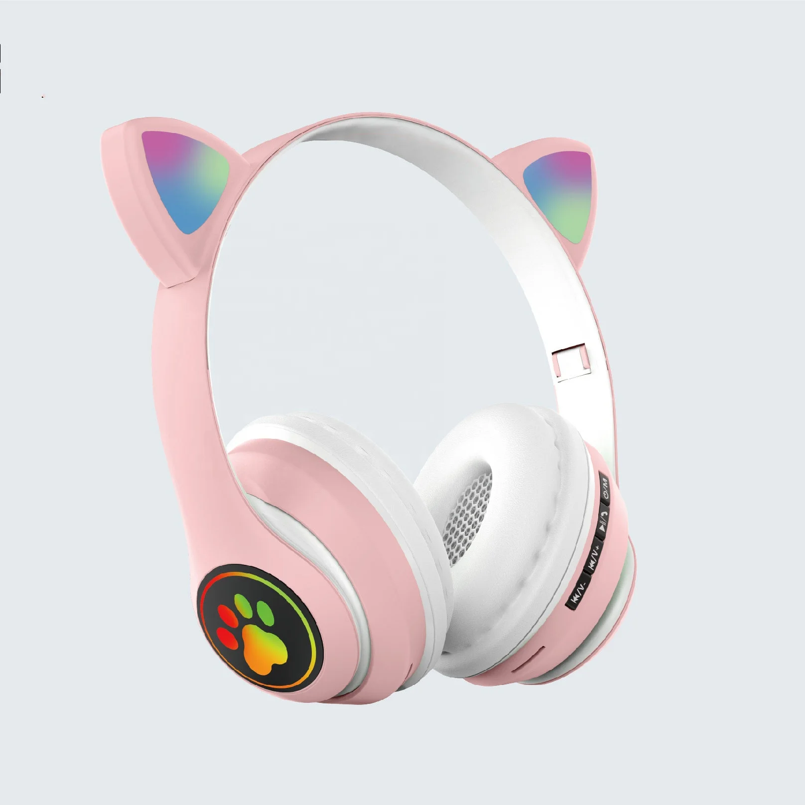 

STN28 Large Battery 2021 Hot Selling Lovely Cute Pink LED Cat Ear Headphones Wireless for Kids Girls as Gift Wireless BT headset